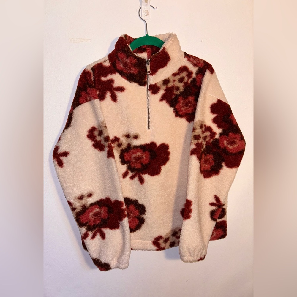 The loft sherpa patterned quarter zip